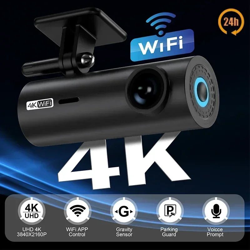 4K Car Dash Cam DVR Recorder Auto Recorder APP Control Black Box WIth WIFI Voice 24h Parking Monitoring function car accessories - Zarre