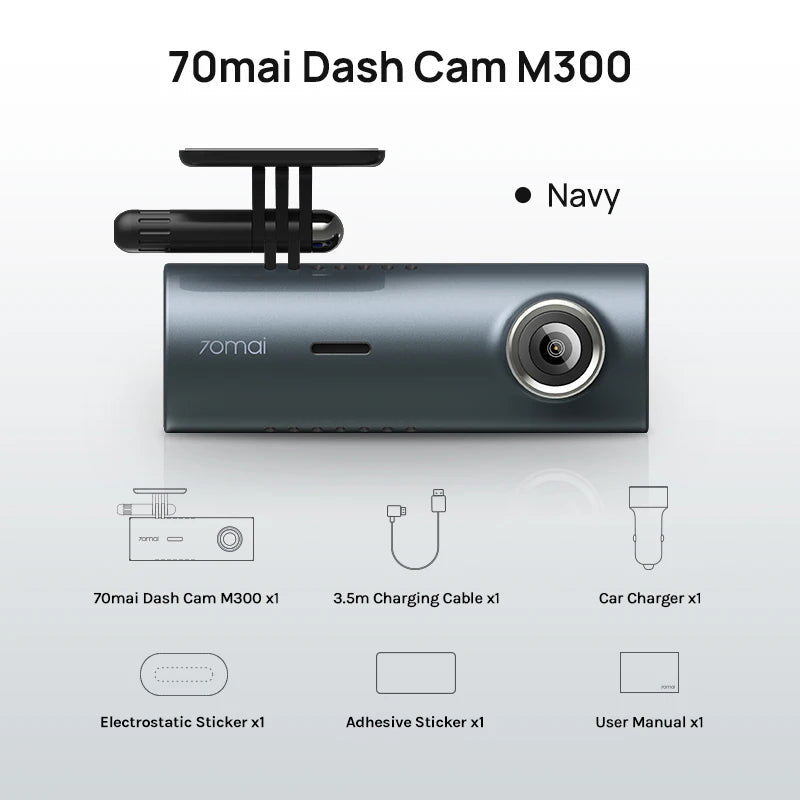 70mai Dash Cam M300 Car DVR 140° FOV 1296P Night Vision Dash Camera Recorder 24H Parking Monitor WIFI & App Control - Zarre