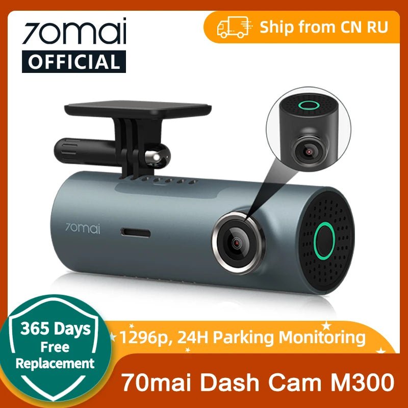 70mai Dash Cam M300 Car DVR 140° FOV 1296P Night Vision Dash Camera Recorder 24H Parking Monitor WIFI & App Control - Zarre