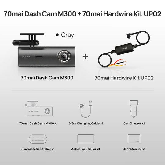 70mai Dash Cam M300 Car DVR 140° FOV 1296P Night Vision Dash Camera Recorder 24H Parking Monitor WIFI & App Control - Zarre