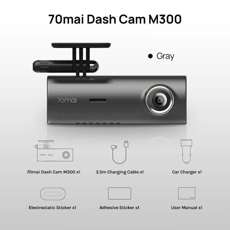 70mai Dash Cam M300 Car DVR 140° FOV 1296P Night Vision Dash Camera Recorder 24H Parking Monitor WIFI & App Control - Zarre