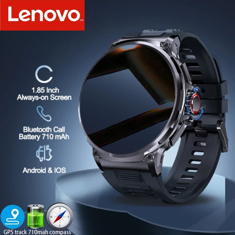 Lenovo New 1.85-inch ultra HD smartwatch, GPS track, HD Bluetooth call; 710 mah large battery 400+ dial, suitable for Huawei - Zarre