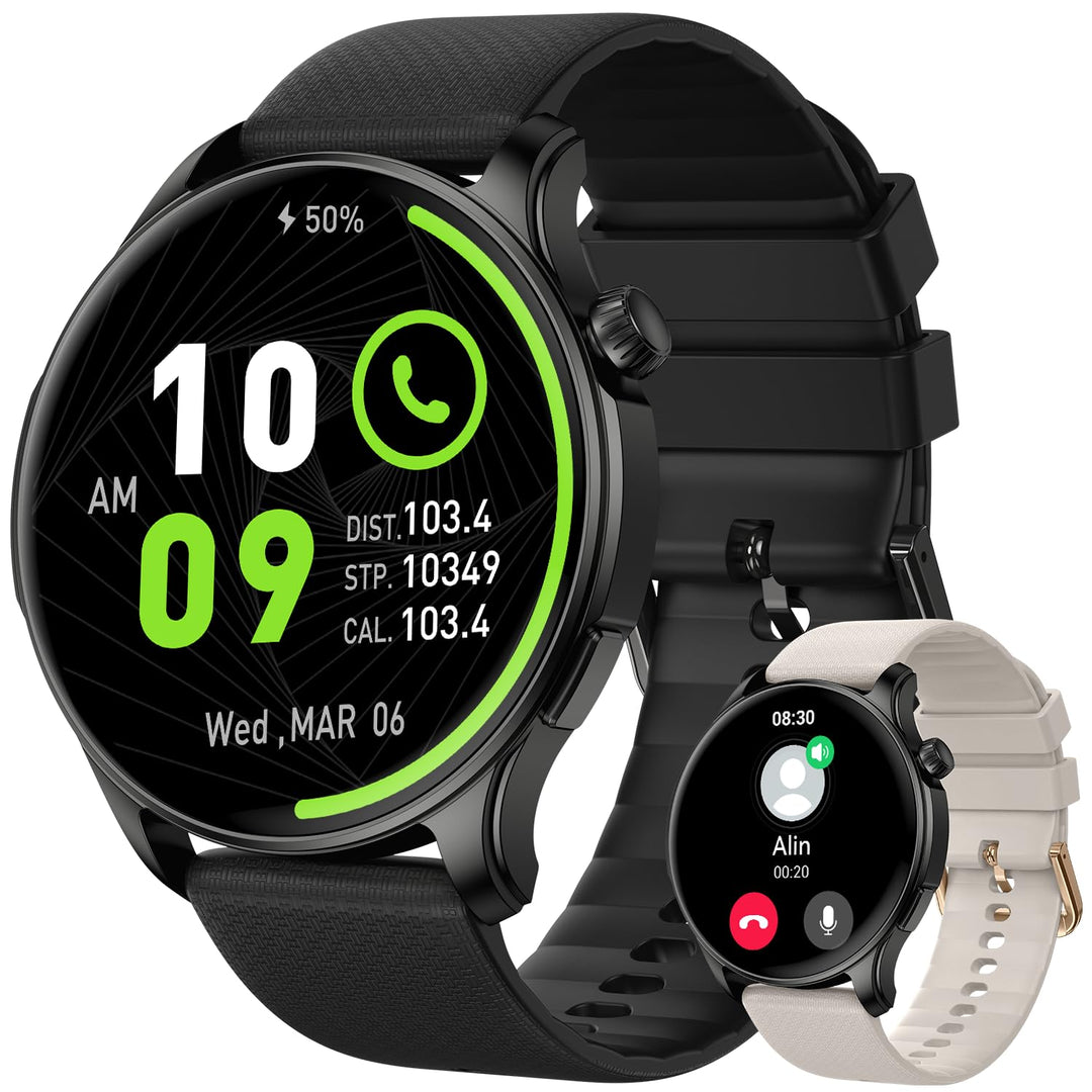 Smart Watch for Men & Women: Waterproof Fitness Tracker, Call & Heart Rate Monitor, Compatible with Android & iPhone - Zarre