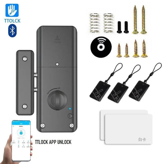 Tuya/TTlock Smart Invisible Door Lock Keyless Wood Door Lock APP IC Card Remote Unlock Electronic Lock Indoor Burglar Door Locks - Zarre