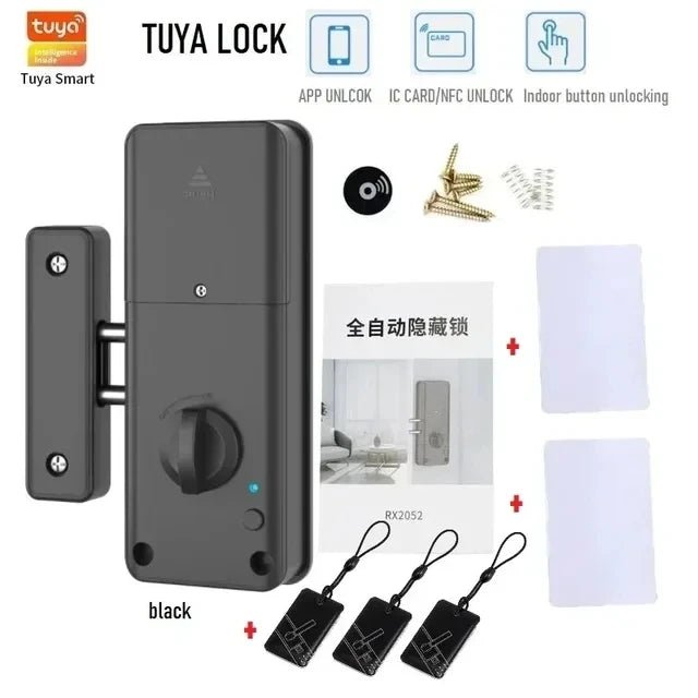 Tuya/TTlock Smart Invisible Door Lock Keyless Wood Door Lock APP IC Card Remote Unlock Electronic Lock Indoor Burglar Door Locks - Zarre