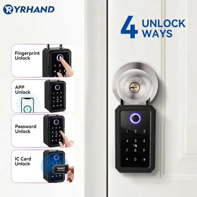 YRHAND TTlock Wifi Security Boxes Password Smart Fingerprint Digital Cerradura Inteligente Tuya Electronic Portable Lock Boxes - Zarre