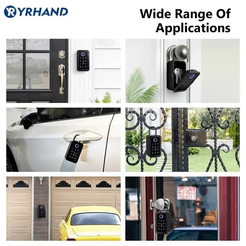 YRHAND TTlock Wifi Security Boxes Password Smart Fingerprint Digital Cerradura Inteligente Tuya Electronic Portable Lock Boxes - Zarre